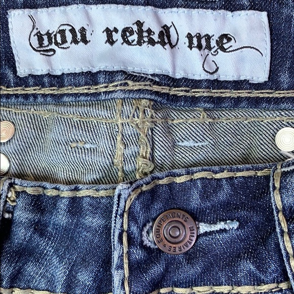 REKD- YIU REKD ME DISTRESSED STRAIGHT JEANS - Picture 5 of 12